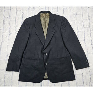 Corragio MENS 40S Blazer Pinstripe Dark Gray Two Button Wool Sport Coat Jacket